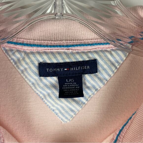 Tommy Hilfiger Pink Polo Shirt Preppy Women’s Size Large - Picture 8 of 9